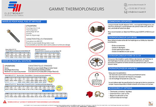 Brochure PDF - Gamme de thermoplongeurs